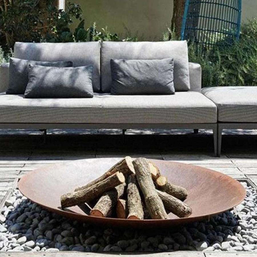 Open Air Life * | Large Corten Steel Garden Fire Bowls Best Sale