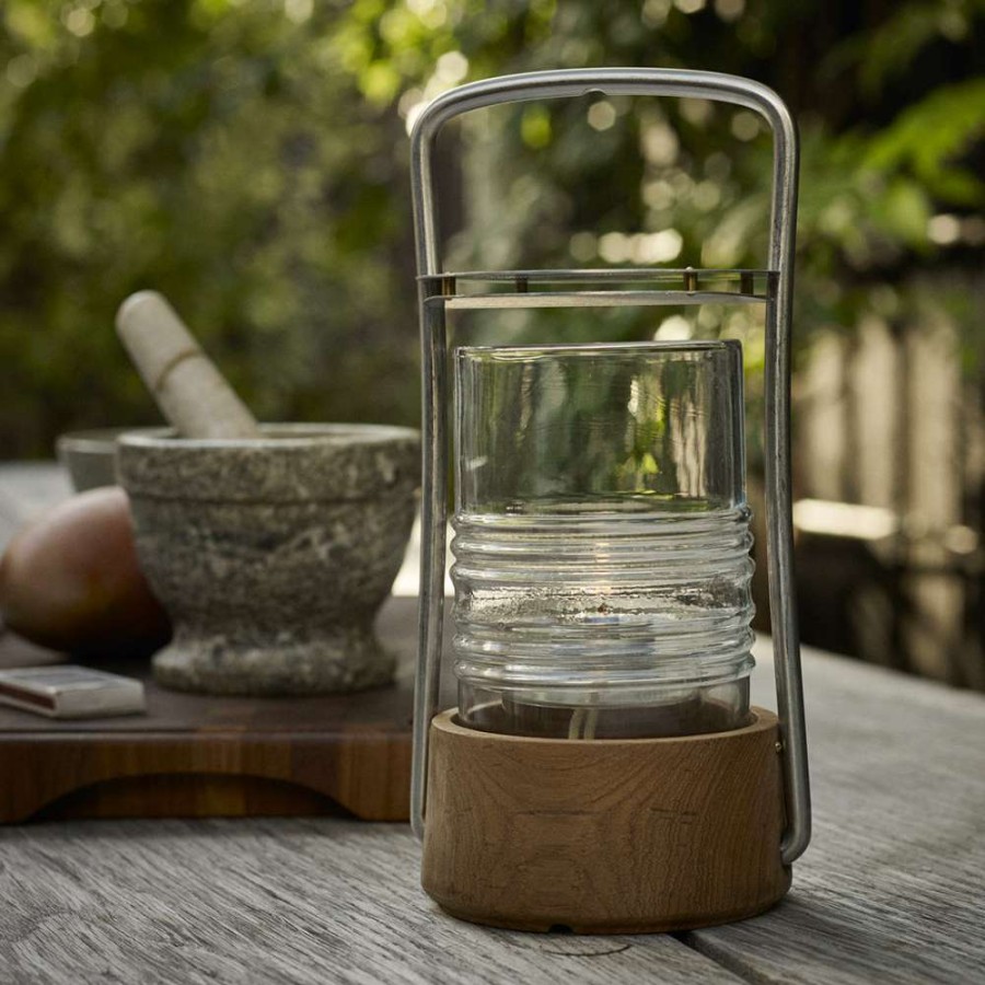 Open Air Life * | Bollard Teak Oil Lantern Latest Fashion