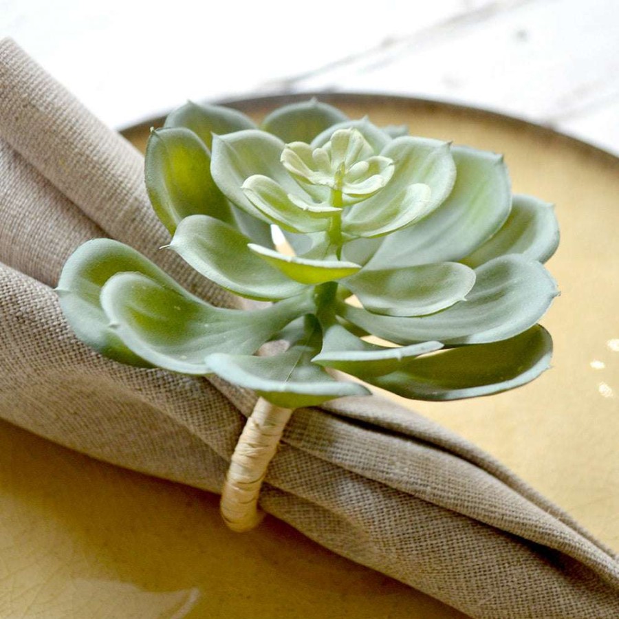 Open Air Life * | Four Sempervivum Napkin Ring Set At Unbeatable Price