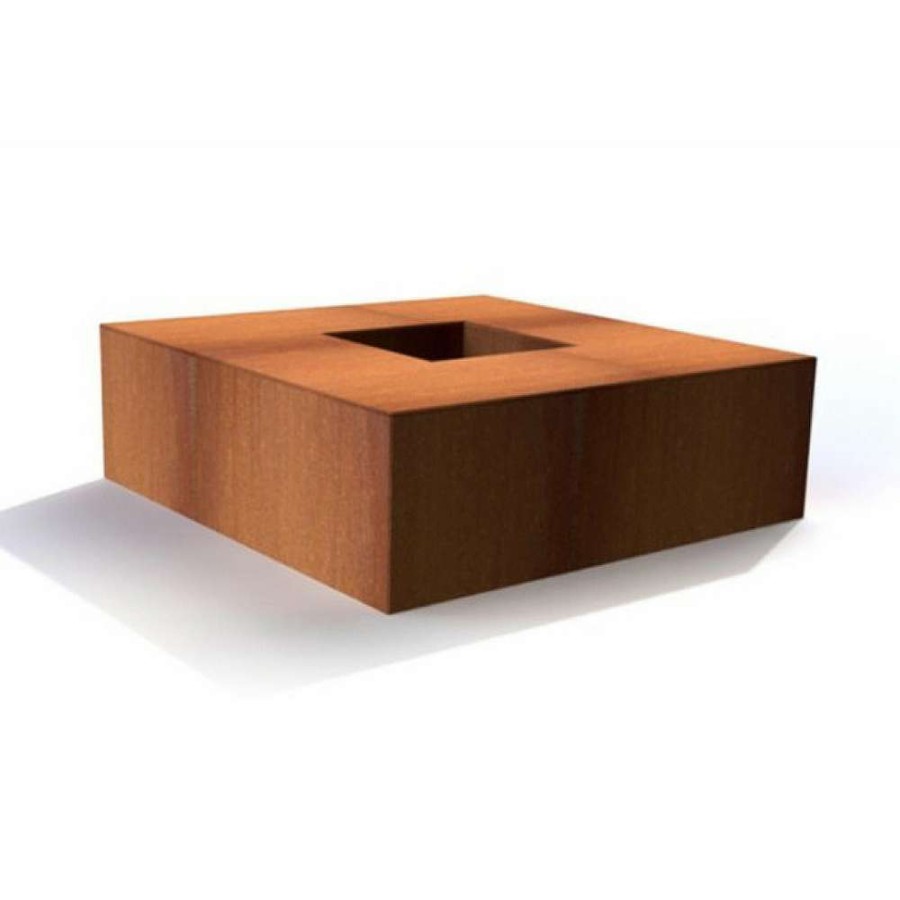 Open Air Life * | Corten Steel Square Garden Fire Pits Discounts Online