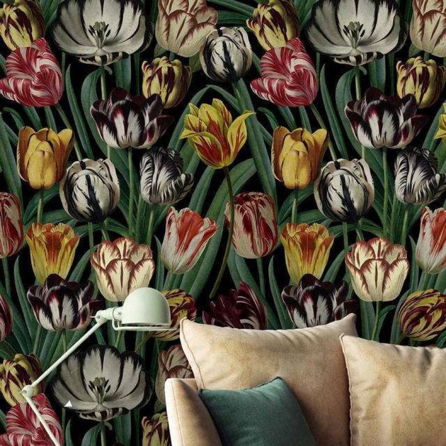 Open Air Life * | Tulips Neutral Feature Wallcovering Discounts Online