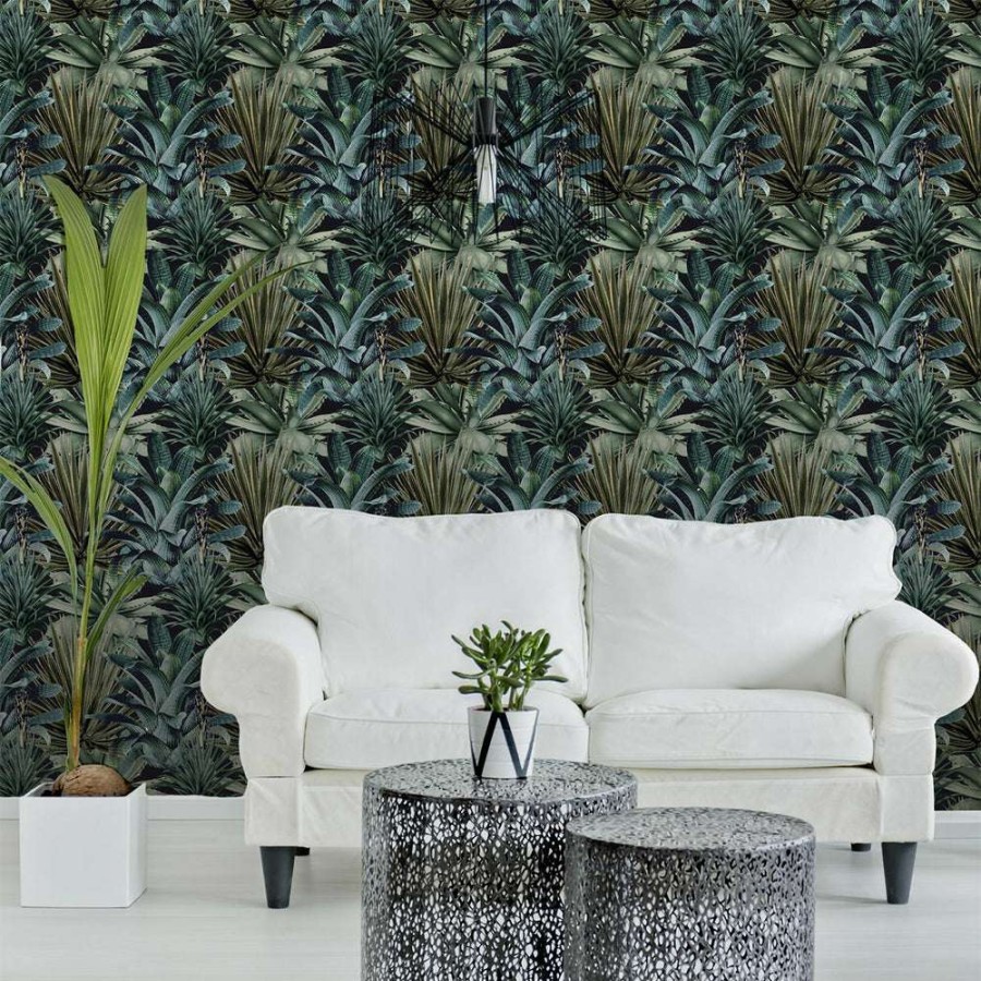 Open Air Life * | Lush Succulents Feature Wallcovering Tendy Style