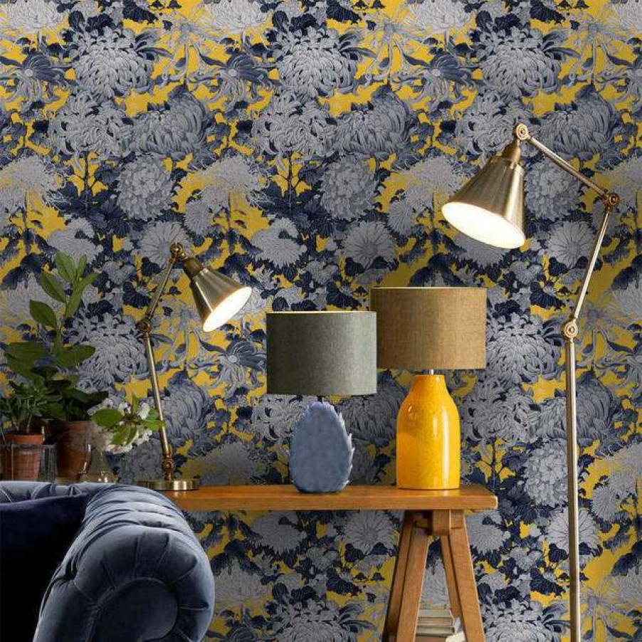 Open Air Life * | Chrysathemums Yellow Feature Wallcovering Radiant Model